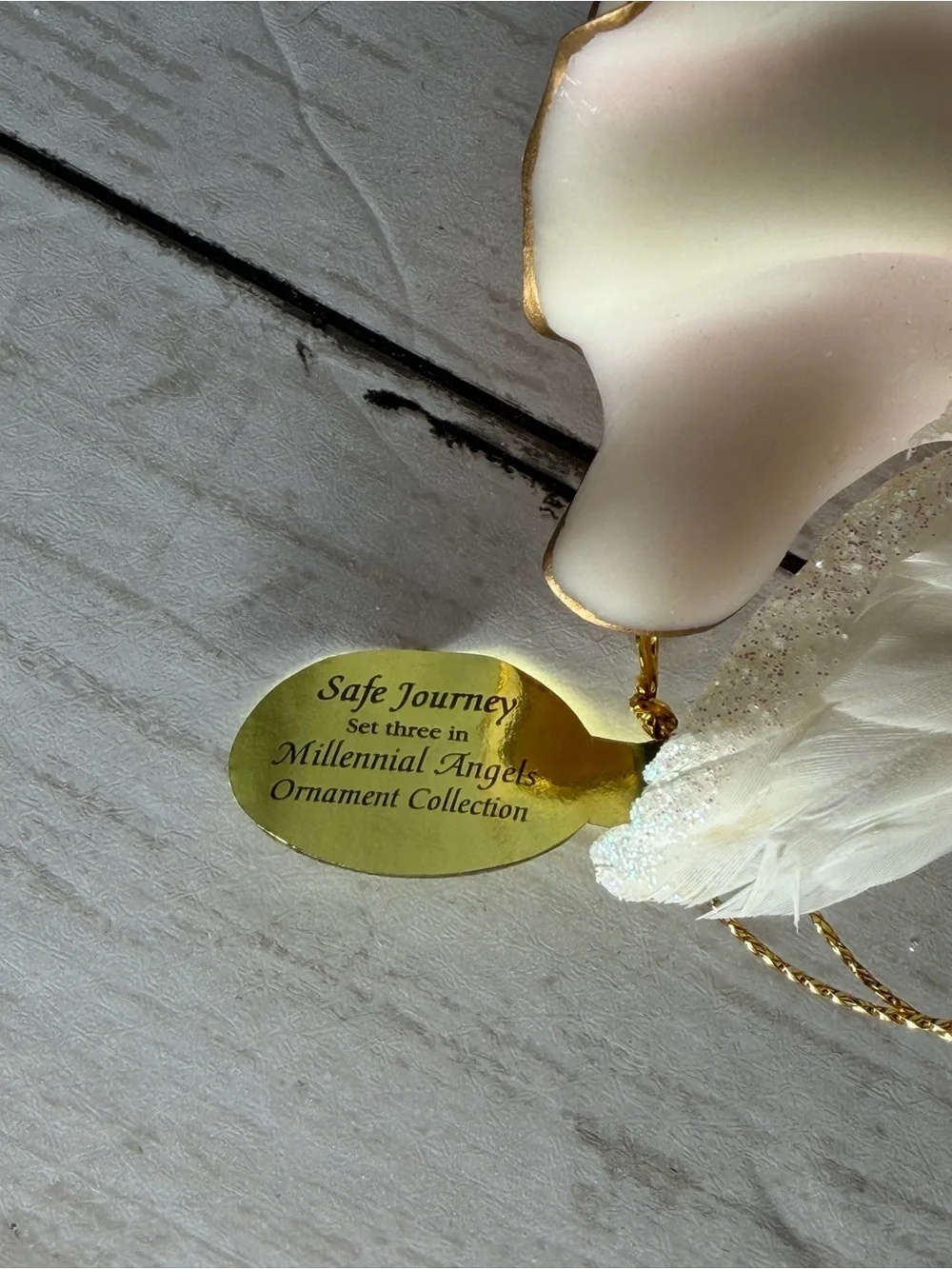 Bradford Editions Safe Journeys Millennial Angel Ornament 2001 Feather Wings